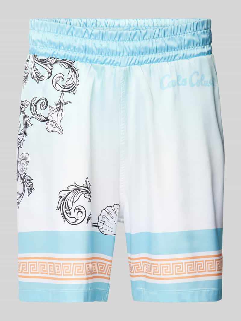 carlo colucci Regular fit sweatshorts met all-over motief