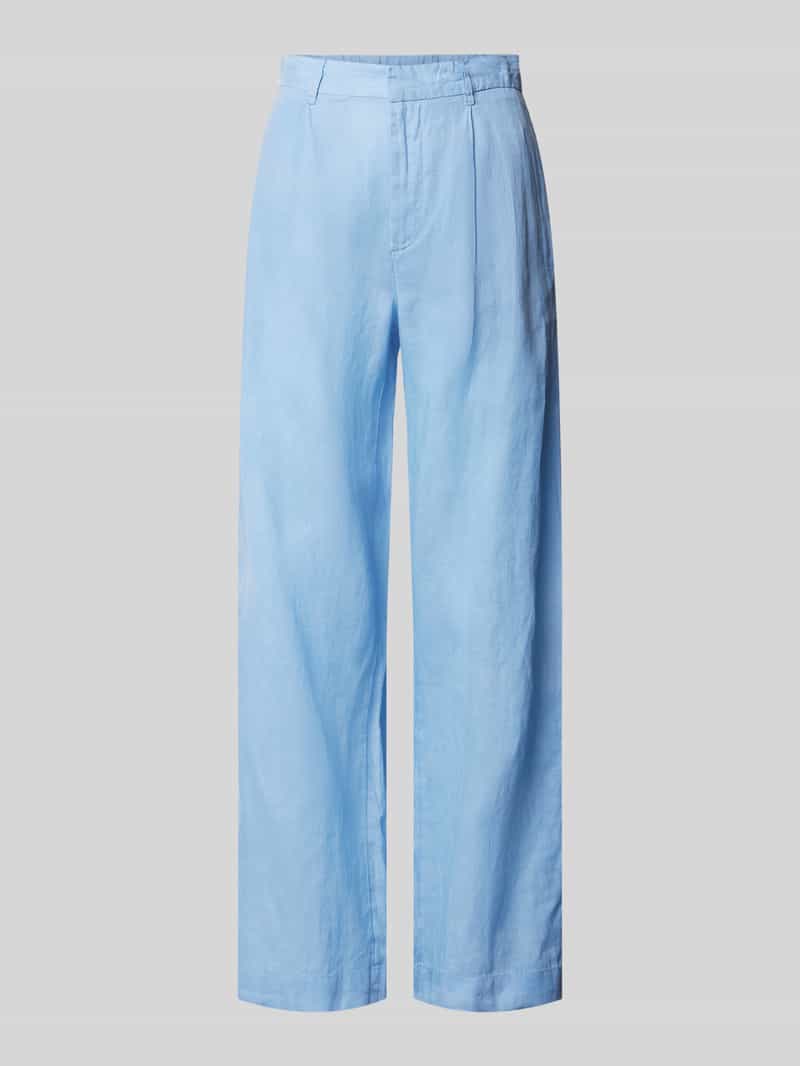 Gina Tricot Regular fit linnen broek met bandplooien model 'DENISE'