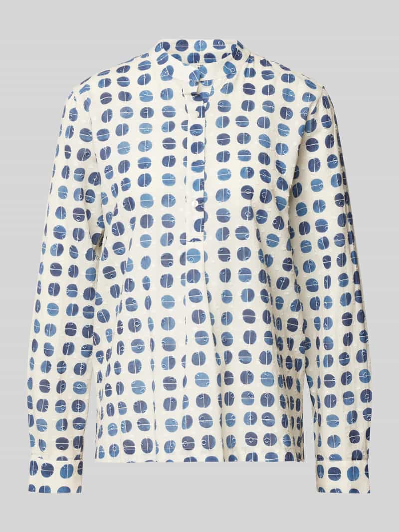 0039 italy Regular fit blouse met opstaande kraag model 'JANICE'