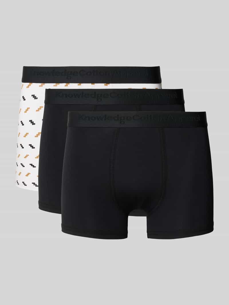 Knowledge Cotton Apparel Boxershort met band met label in een set van 3 stuks