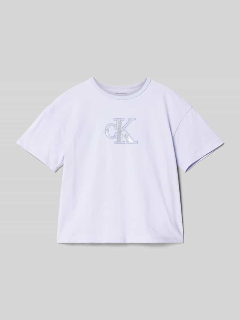 Calvin Klein Jeans T-shirt met labeldetail voor kinderen