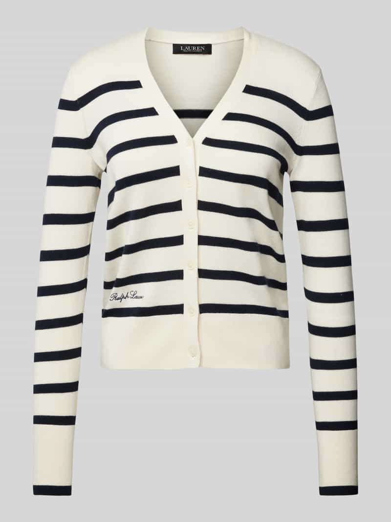 Lauren Ralph Lauren Gebreide cardigan met labelstitching model 'DENZEL'