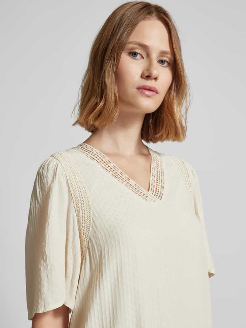 Vila Knielange jurk met V-hals model 'SAKI'
