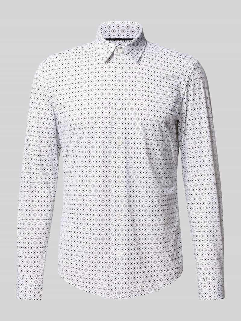 Boss Slim fit zakelijk overhemd met all-over motief model 'P-ROAN'