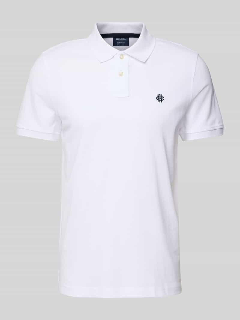 MCNEAL Regular fit poloshirt met knoopsluiting en labelstitching
