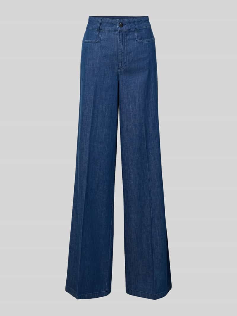 Oui Wide leg jeans met persplooien
