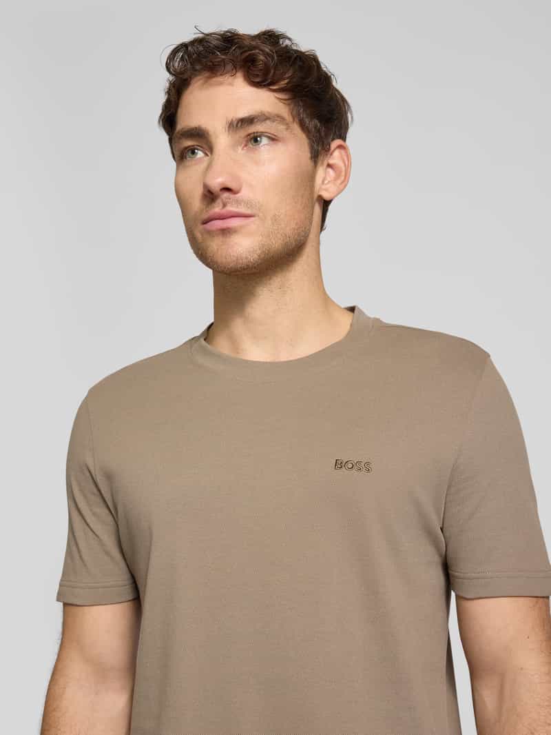 BOSS Green T-shirt met labelstitching model 'Taddy'
