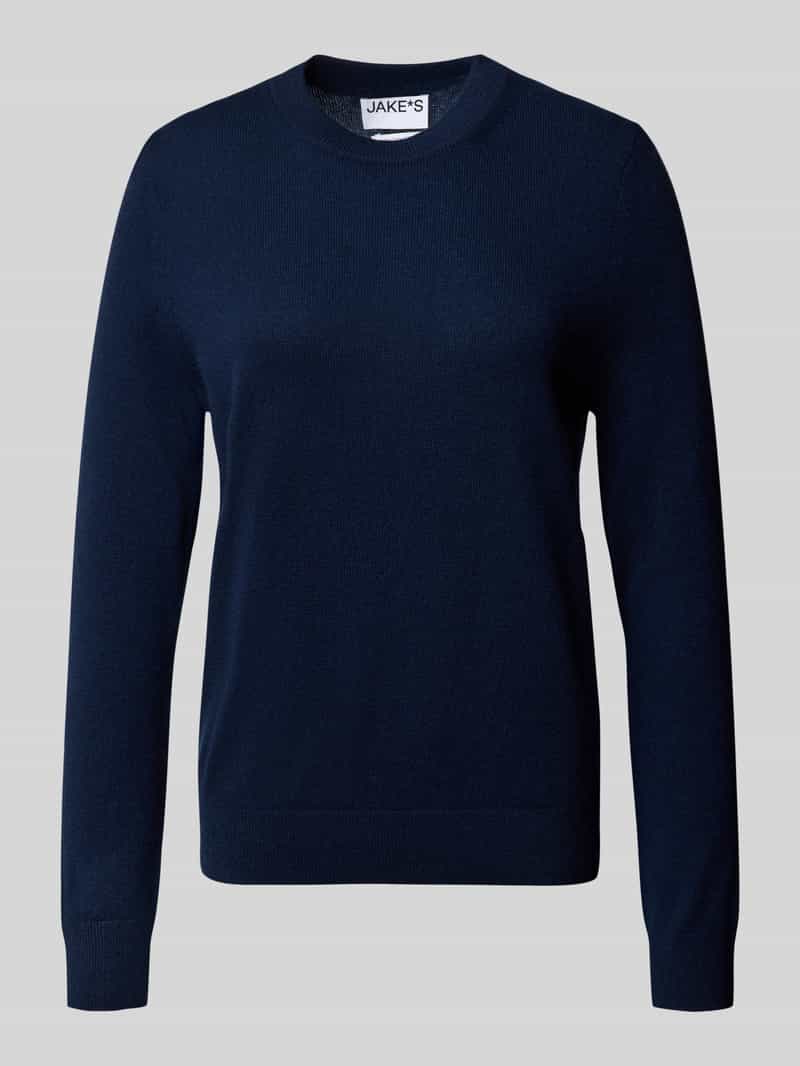 Jake*s Casual Gebreide pullover van kasjmier met ronde hals