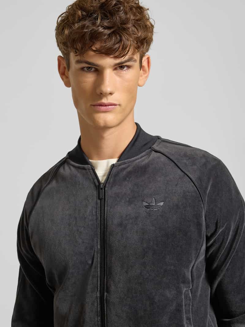 adidas Originals Sweatjack met labelstitching en tweewegsritssluiting