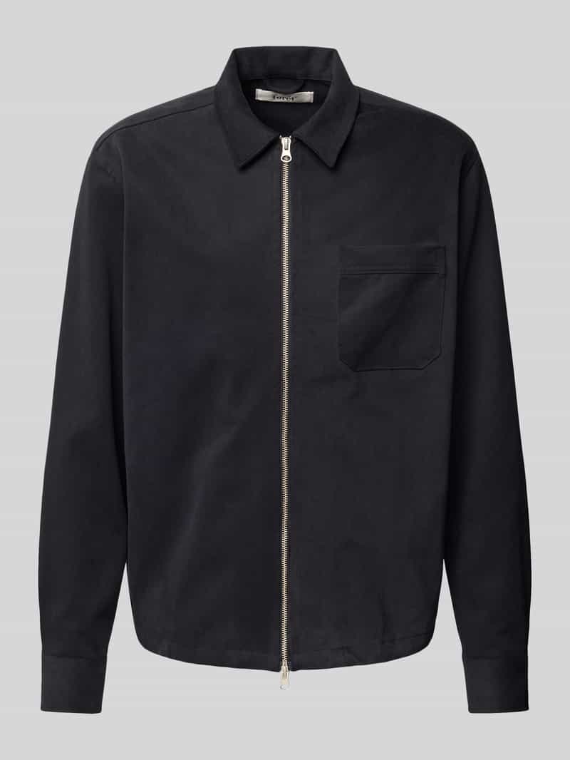 Forét Regular fit overhemdjack met kentkraag en tweewegsritssluiting