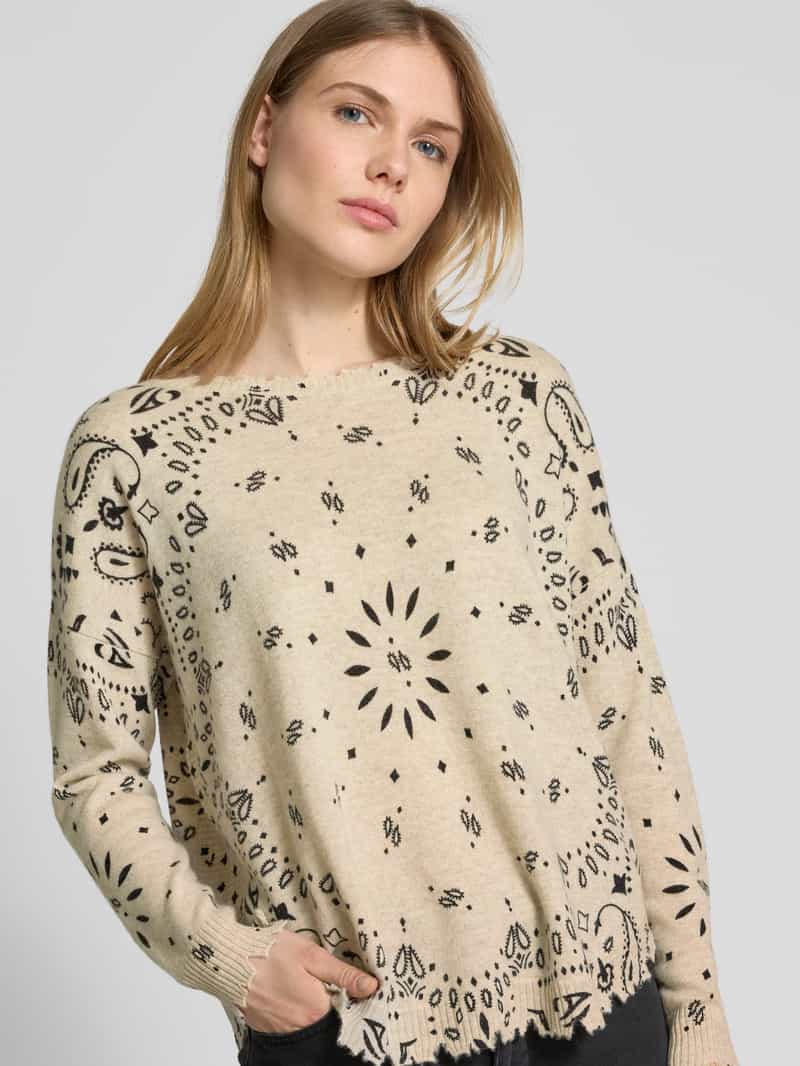 Kujten Oversized gebreide pullover met ronde hals model 'MELA'