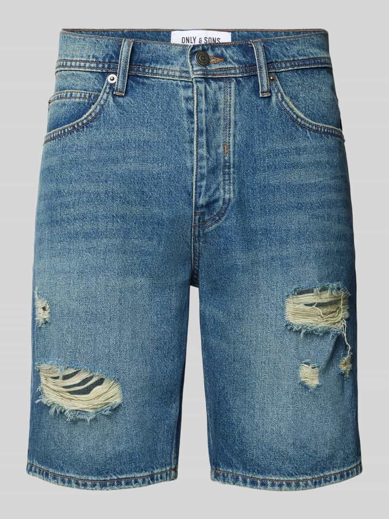 Only & Sons Korte regular fit jeans in destroyed-look model 'EDGE'