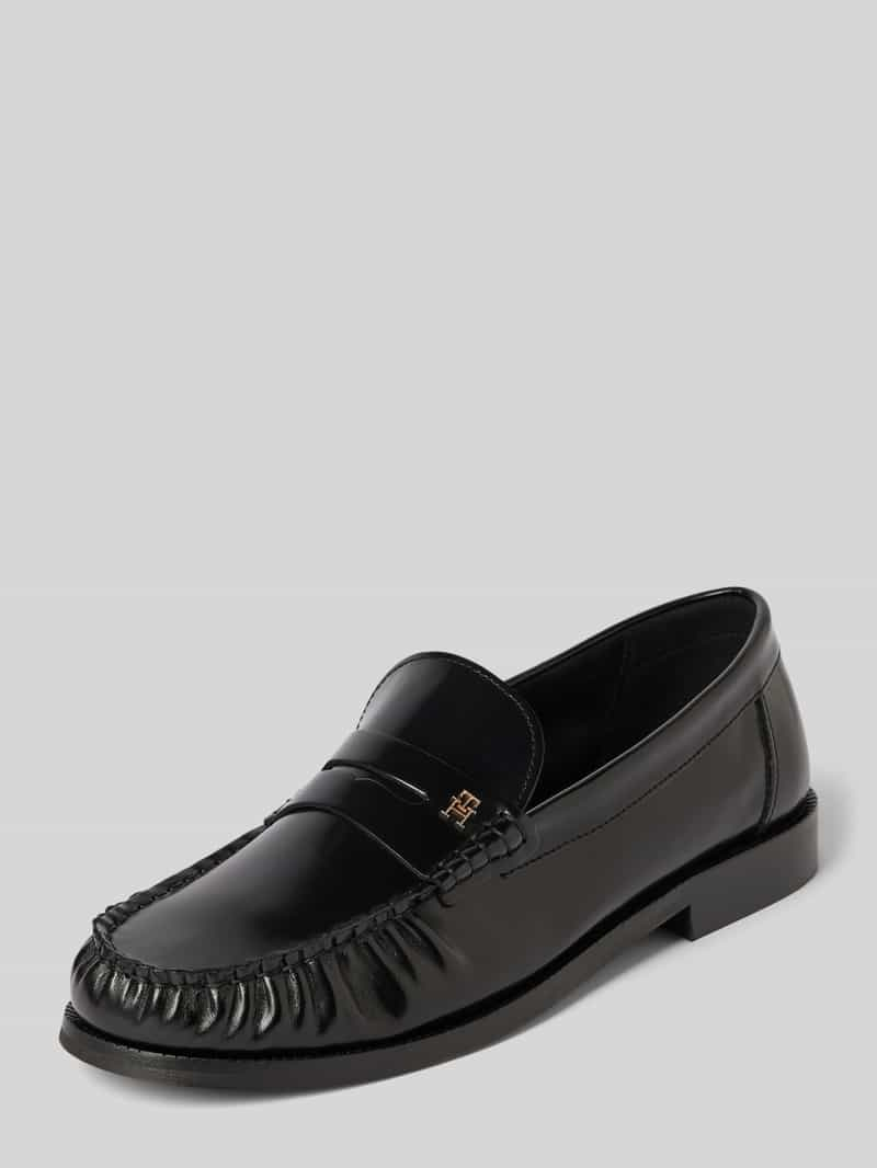 Tommy Hilfiger Leren loafers met logo-applicatie, model 'ABRASIVATO'