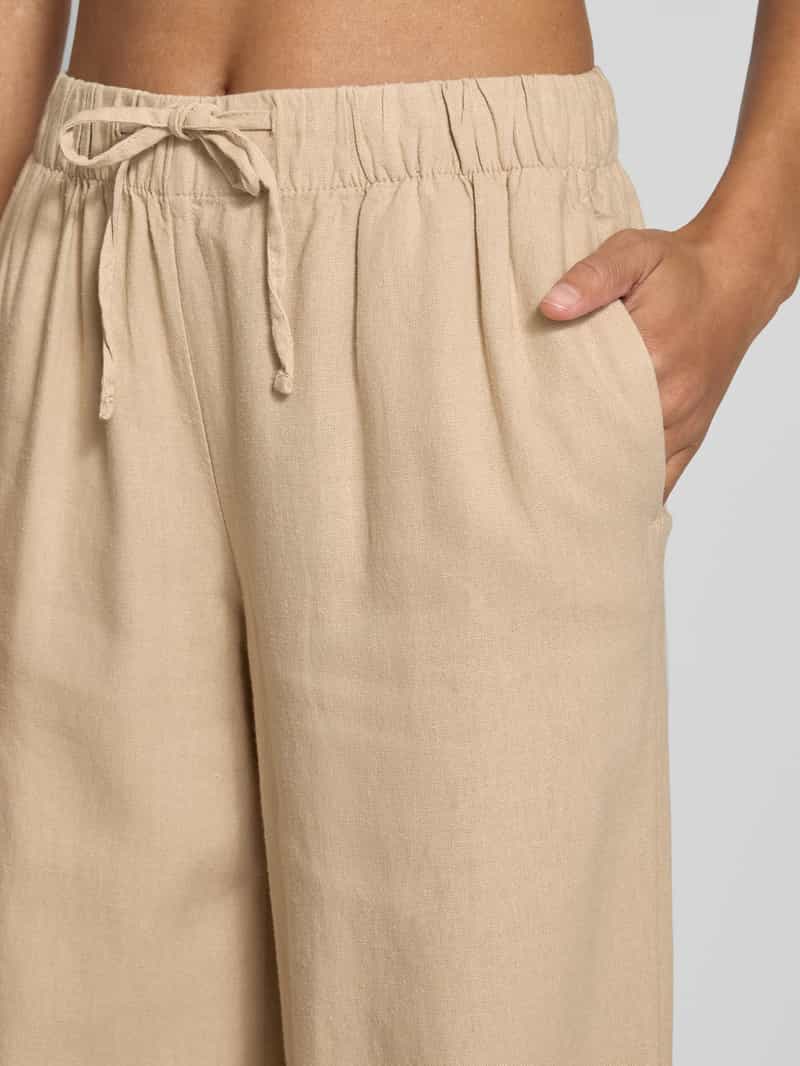 Only Wijde broek van een mix van viscose en linnen model 'CARO'