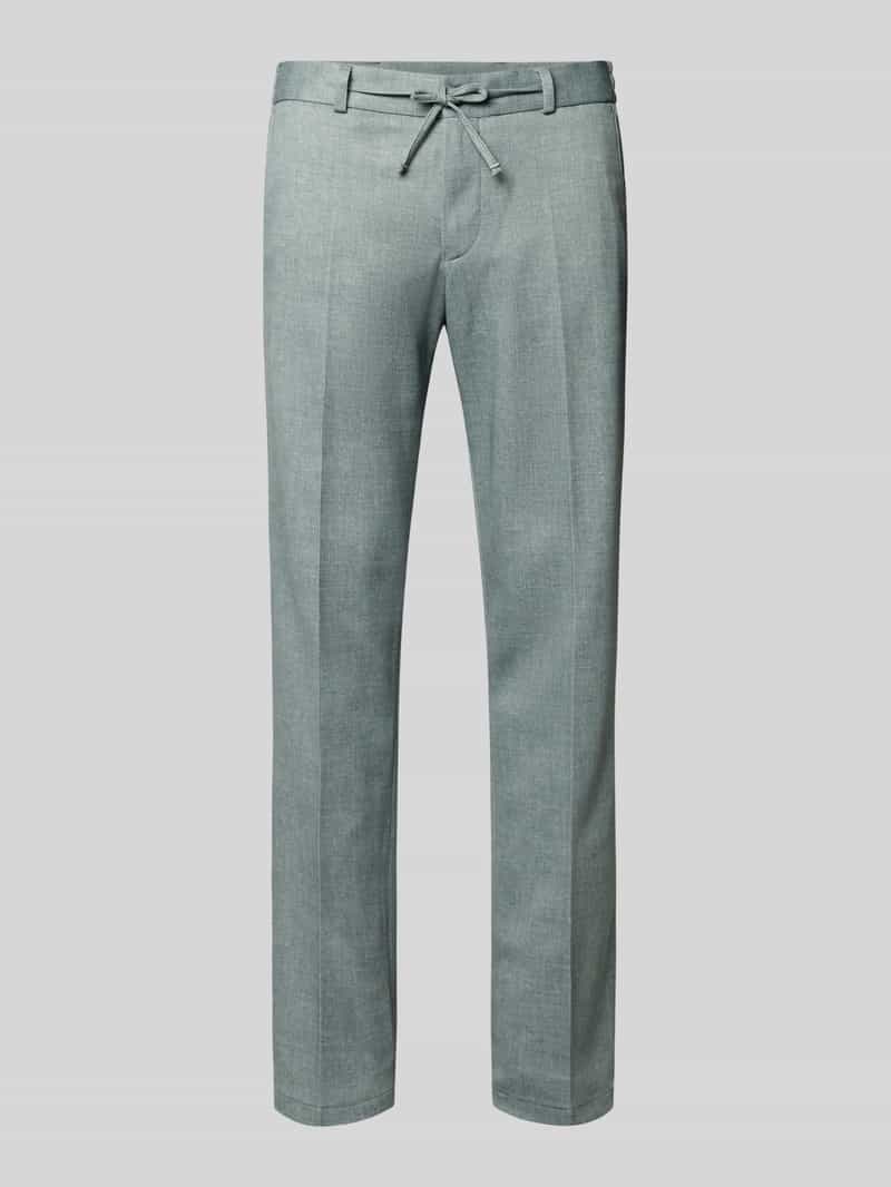 straight fit stoffen broek met bandplooien model 'Sparta'