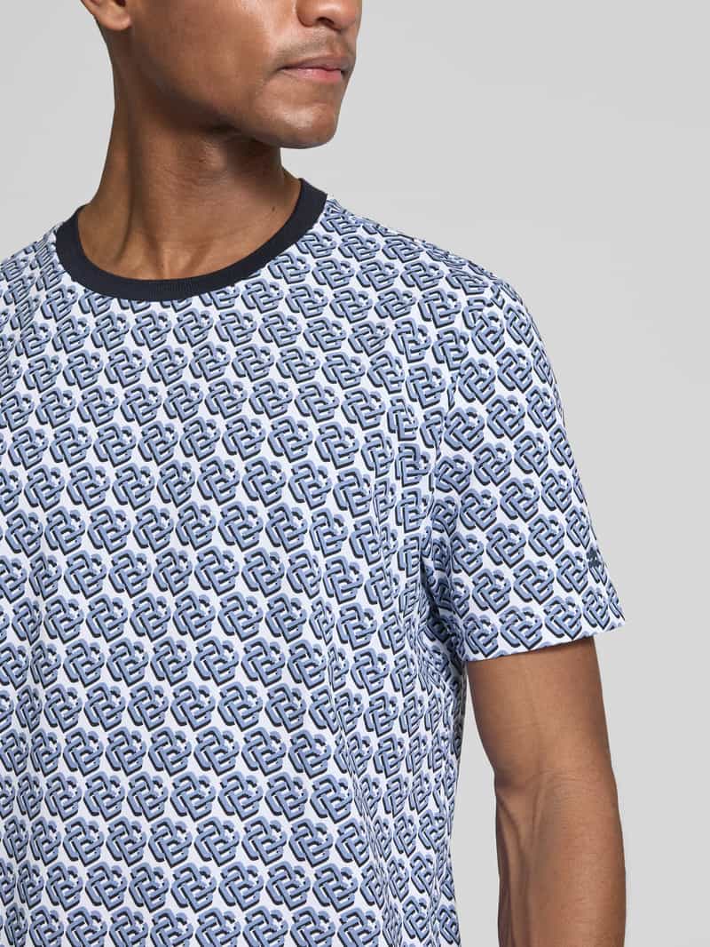 Christian Berg Men T-shirt met geribde ronde hals