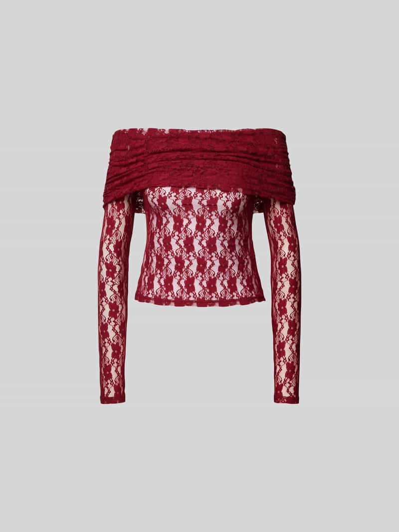 Shirt met lange mouwen in semi-transparant design