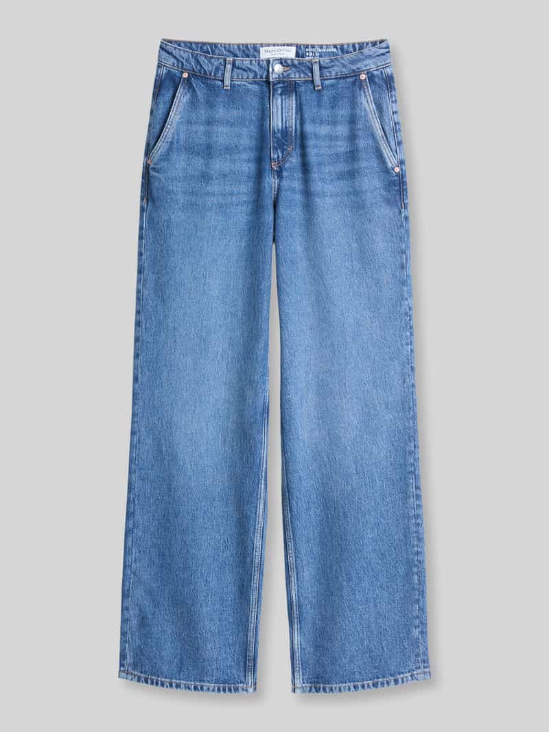 wide fit jeans van mix van katoen en lyocell