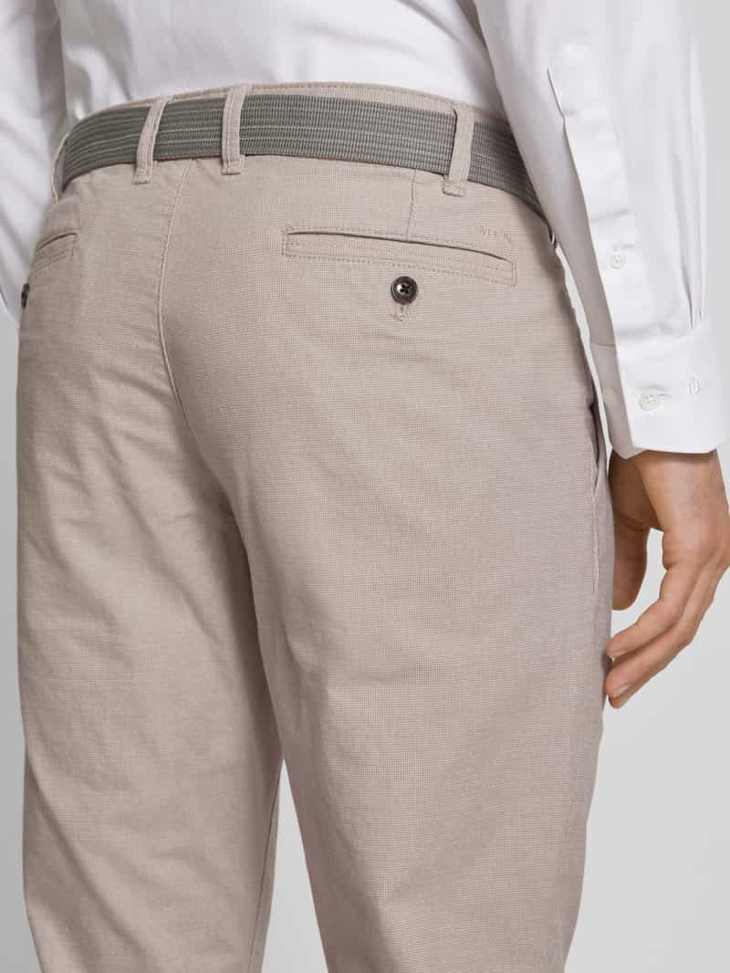 MCNEAL Slim fit stoffen broek met riem