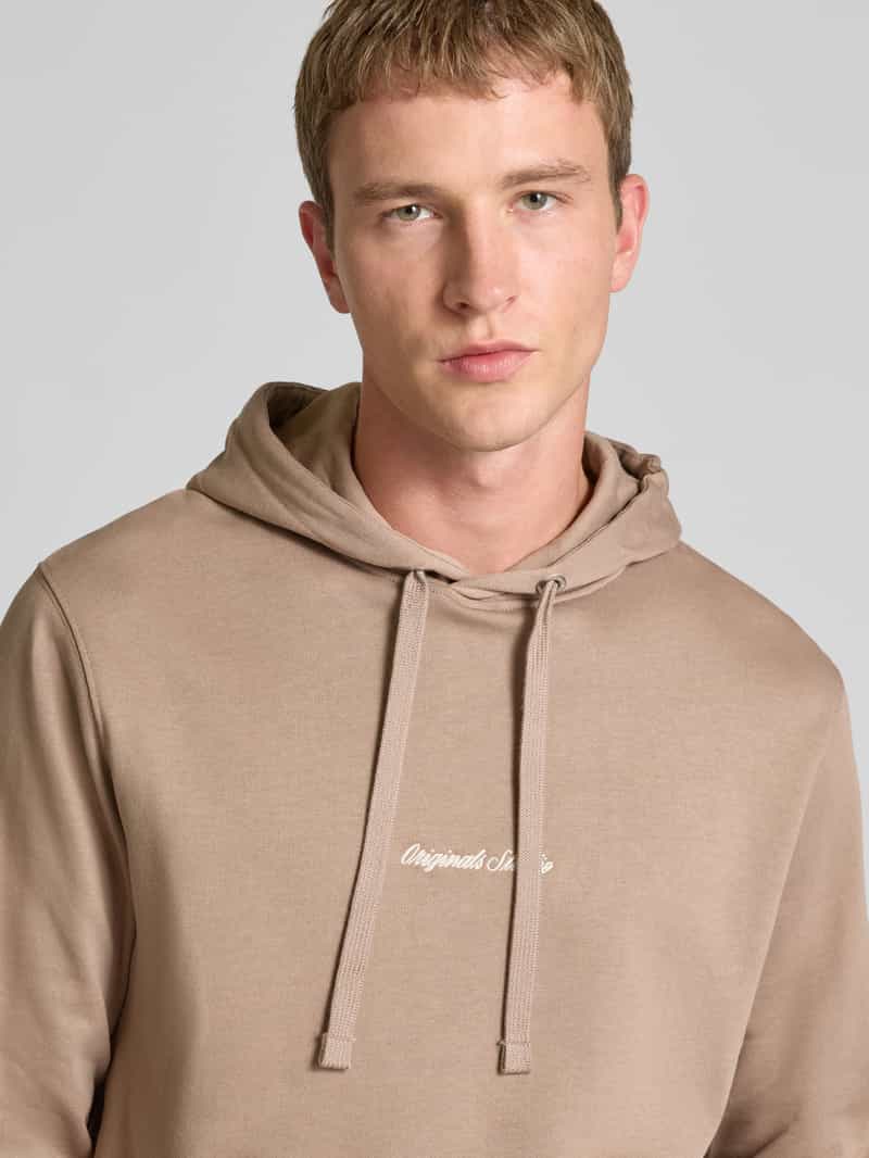 jack & jones Hoodie met kangoeroezak en labelstitching