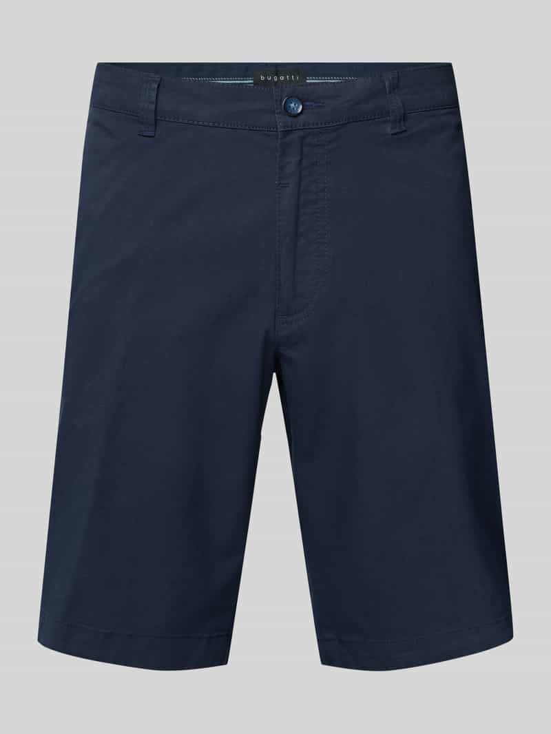 Bugatti Regular fit korte chino met ceintuurlussen model 'Flat'