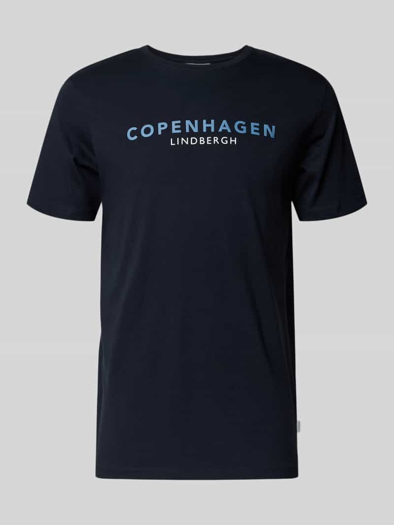 LINDBERGH T-shirt met logo en ronde hals