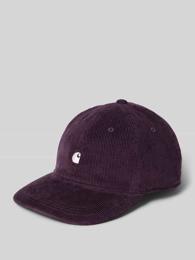 Baseballpet van corduroy met labelstitching model 'Harlem'