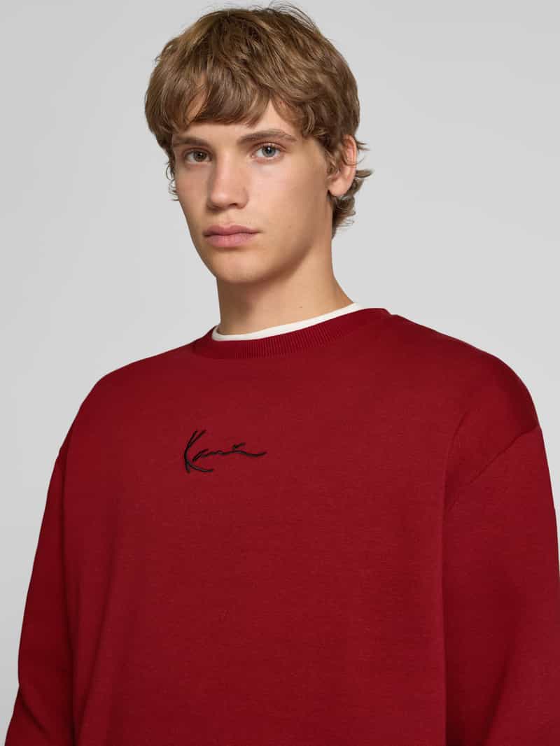 Karl Kani Sweatshirt met ronde hals en labelstitching