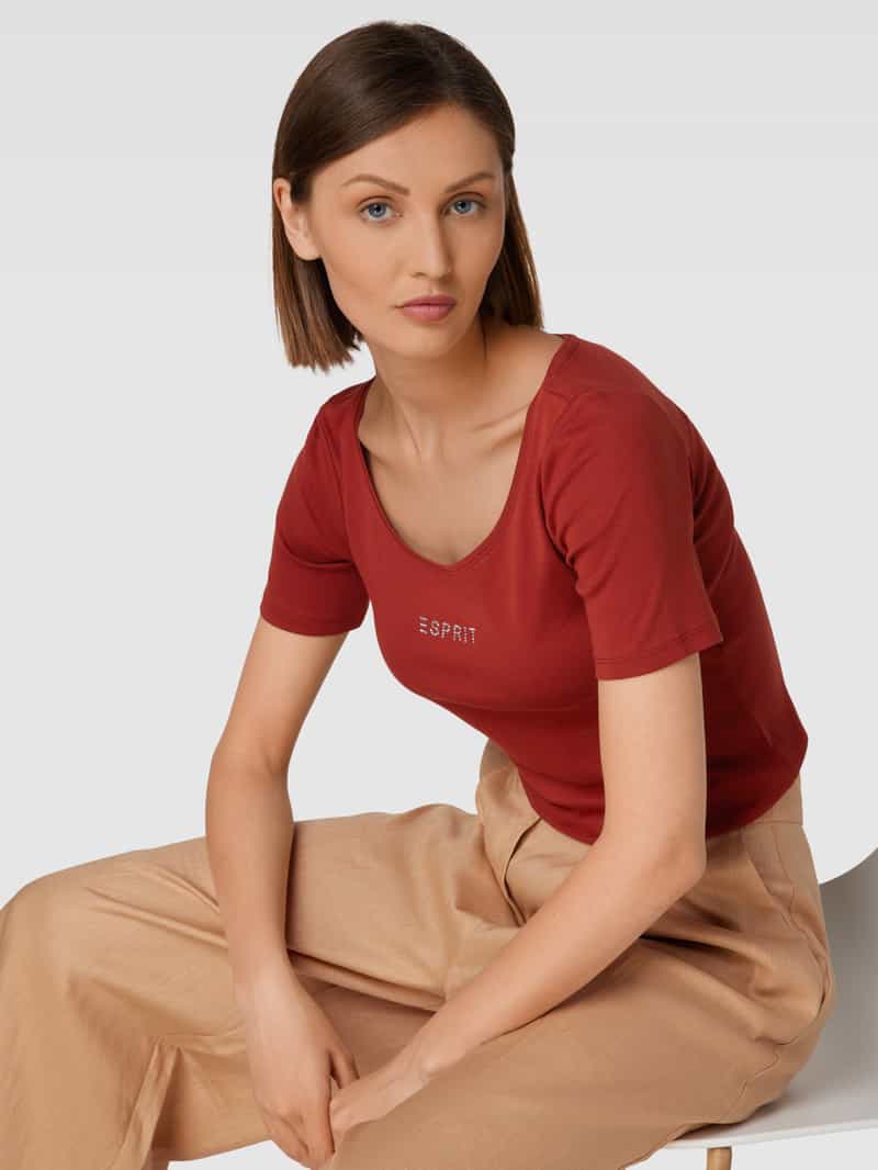 Esprit T-shirt met labeldetail