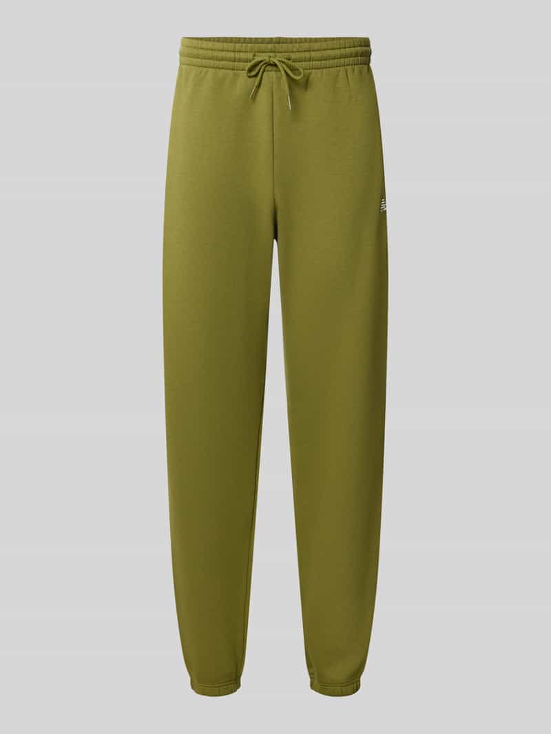 New Balance Regular fit sweatpants van katoenmix met labelstitching
