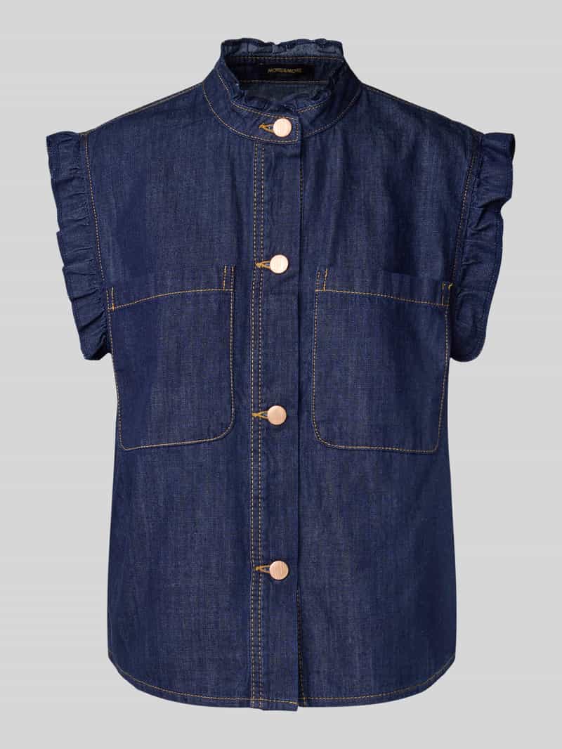 MORE & MORE Regular fit jeansblouse met ruches
