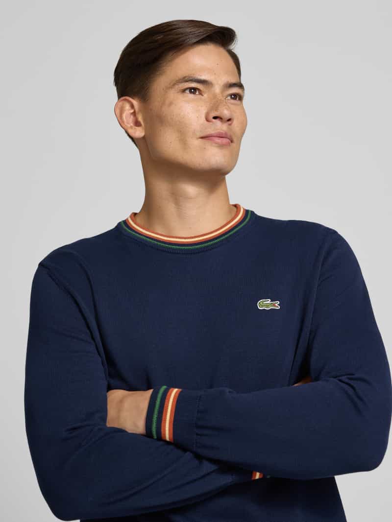 Lacoste Regular fit gebreide pullover van zuiver katoen