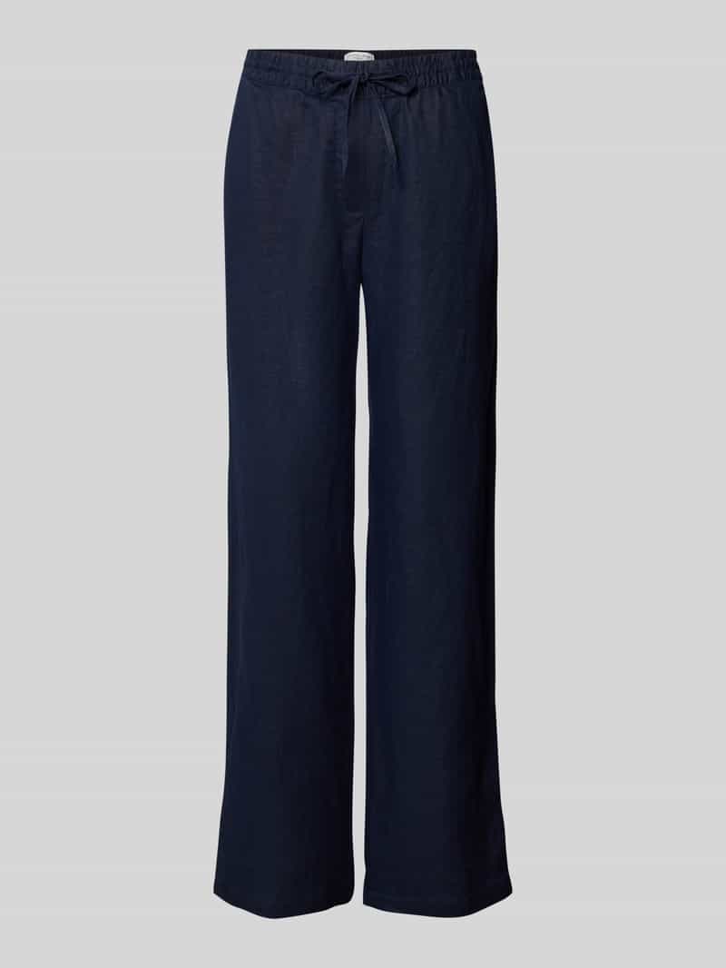 Christian Berg Woman Straight leg linnen broek met tunnelkoord
