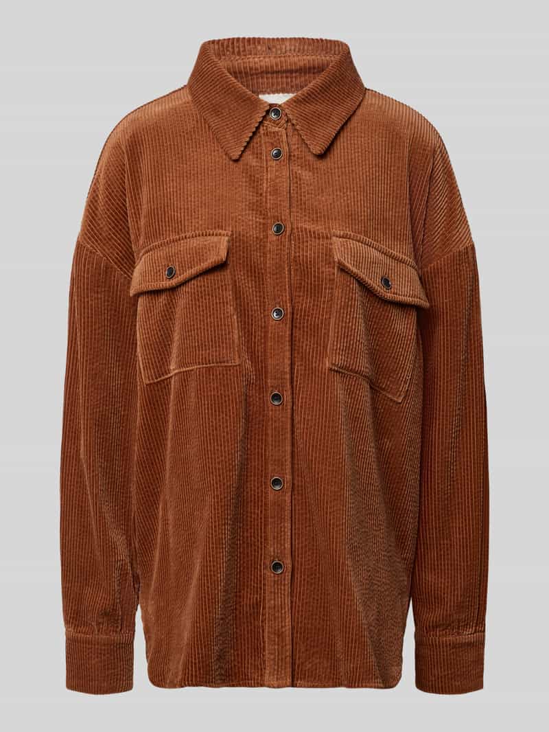 Gestuz Relaxed fit overhemdblouse van corduroy model 'PADOW'
