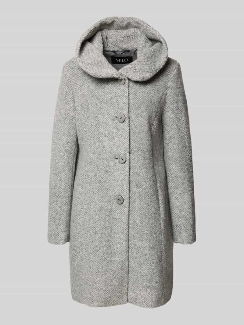 Milo Coats Lange wollen jas met alpaca-gehalte en knoopsluiting model 'STELLA'