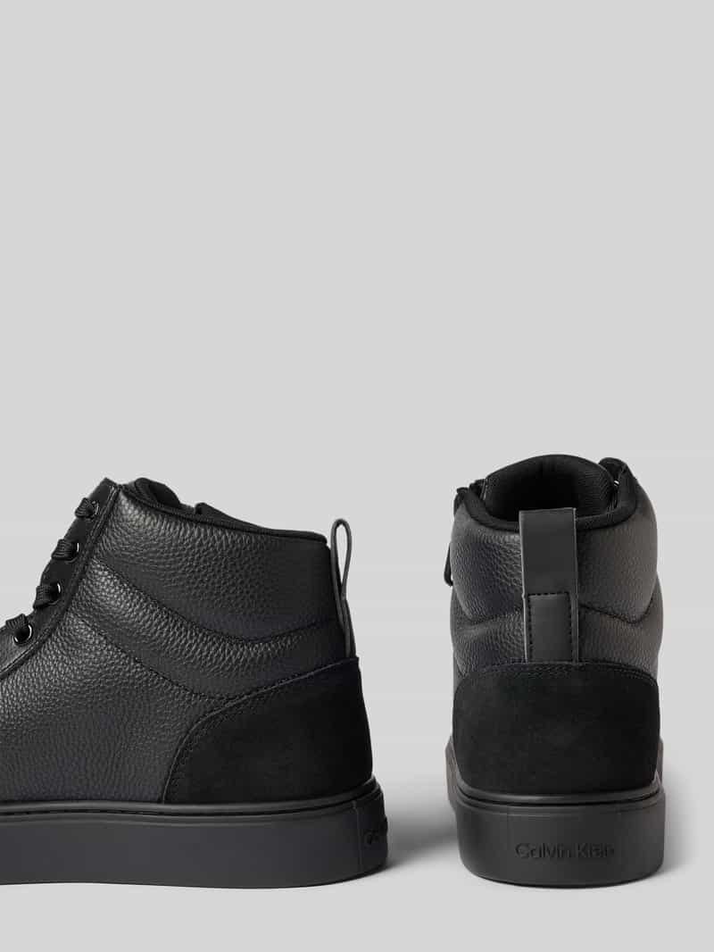 Calvin Klein Jeans Hoge sneakers van leer met ritssluiting