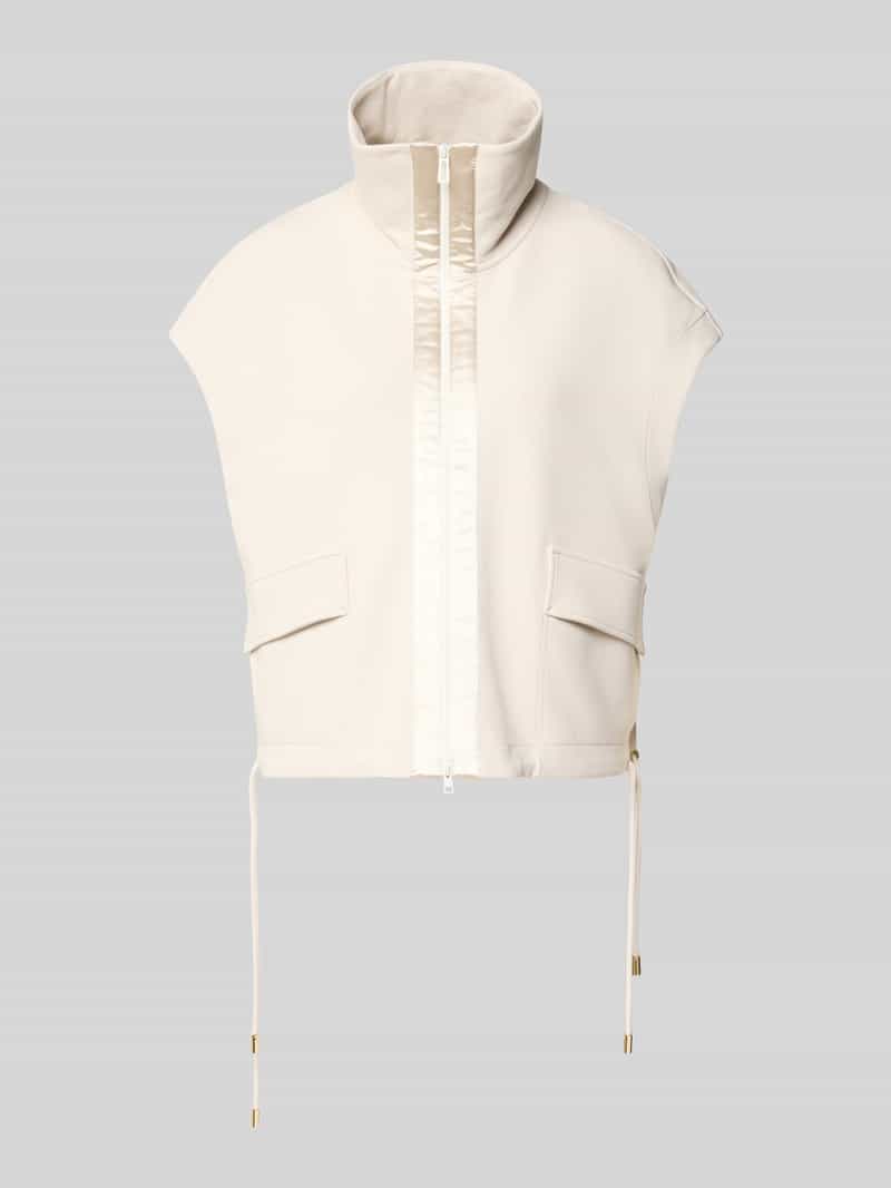 Bodywarmer met opstaande kraag en klepzakken