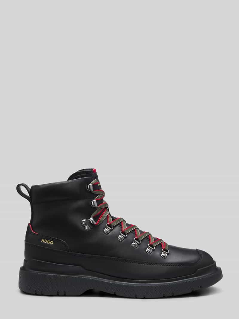HUGO Boots van kalfsnappa met profielzool