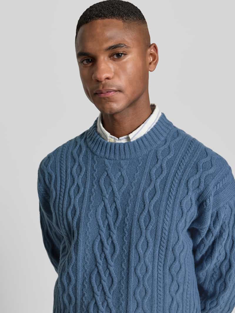 Boss Orange Regular fit gebreide pullover van pure scheerwol model 'KABLETO'