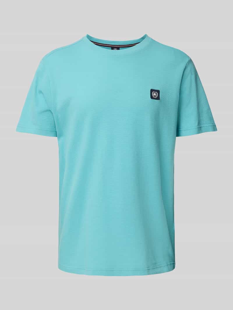 Lerros T-shirt met structuurmotief en ronde hals