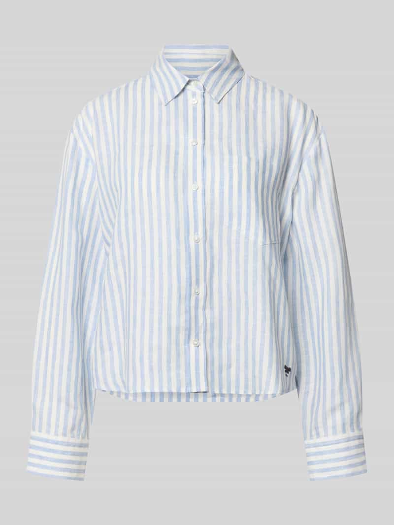 Weekend Max Mara Damen Boxy Fit Leinenbluse Mit Allover-Muster Modell 'Albatro' In Hellblau Größe 38 