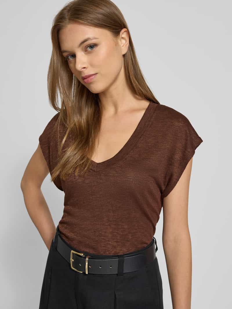 Zero T-shirt van viscosemix met V-hals