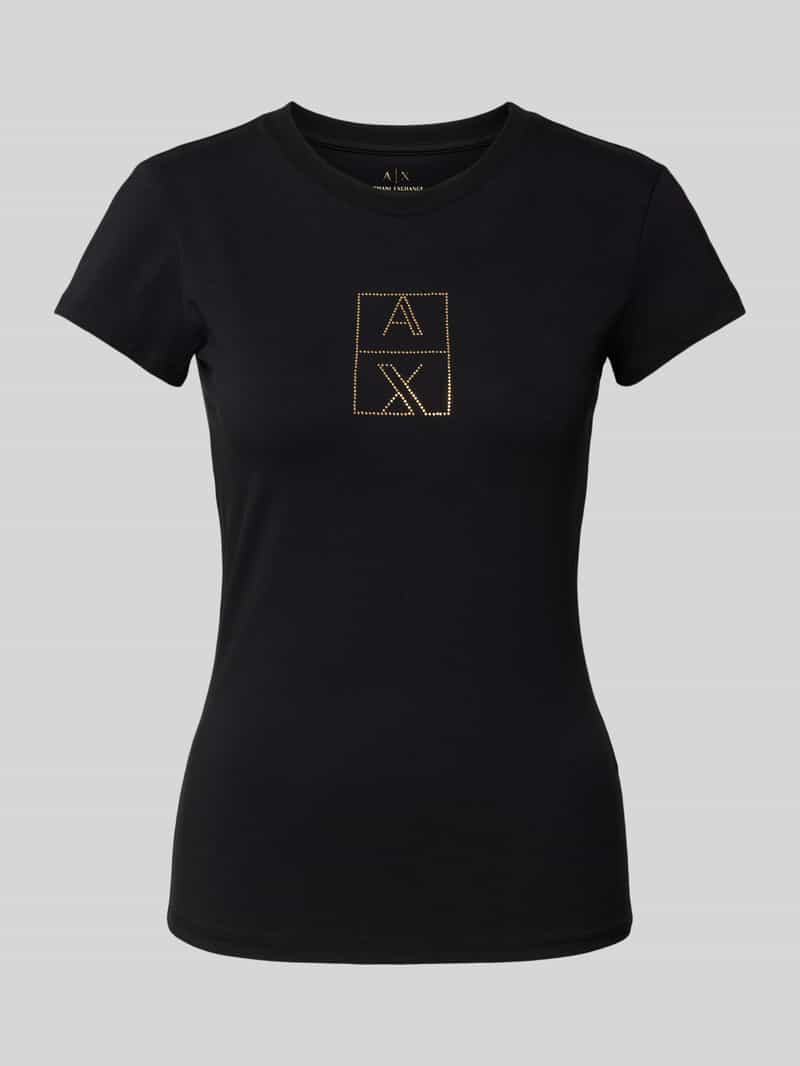 Armani Exchange T-shirt met labeldetail