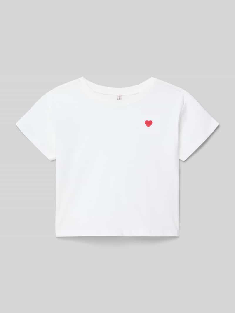 Only Regular fit T-shirt van puur katoen model 'MAIKEN LIFE HEART'