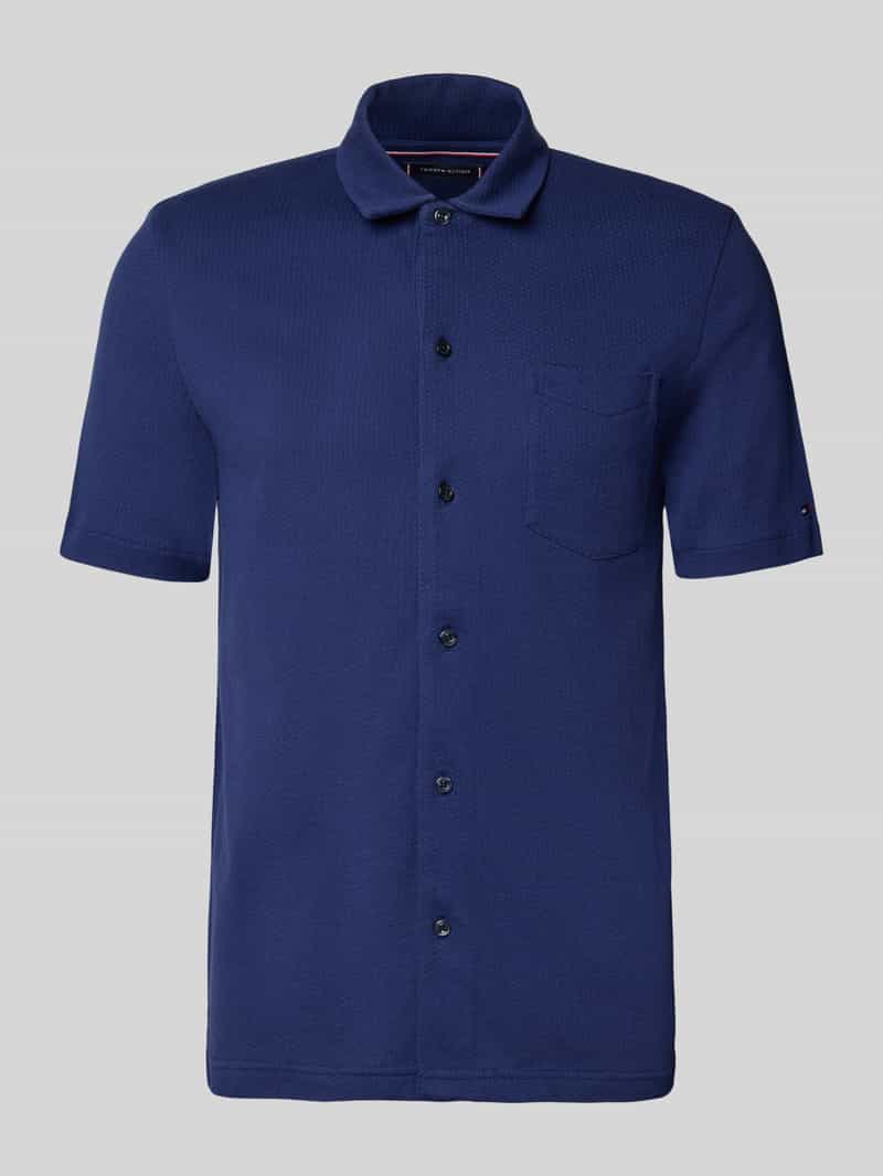 Tommy Hilfiger Regular fit vrijetijdsoverhemd met mesh structuur