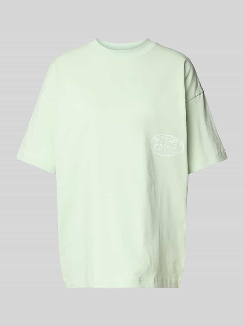 ANOTHER COTTON LAB Oversized T-shirt met labelprint model 'Matcha'