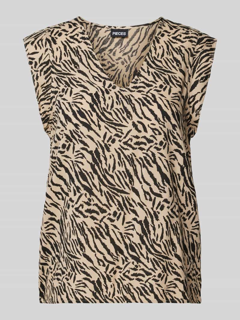 Pieces Blouse van viscose met V-hals model 'NYA'