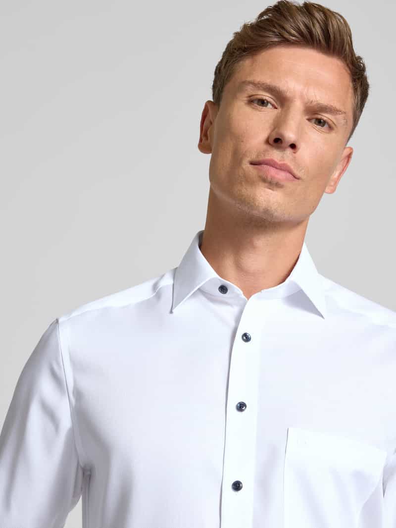 Olymp Slim fit zakelijk overhemd van puur katoen