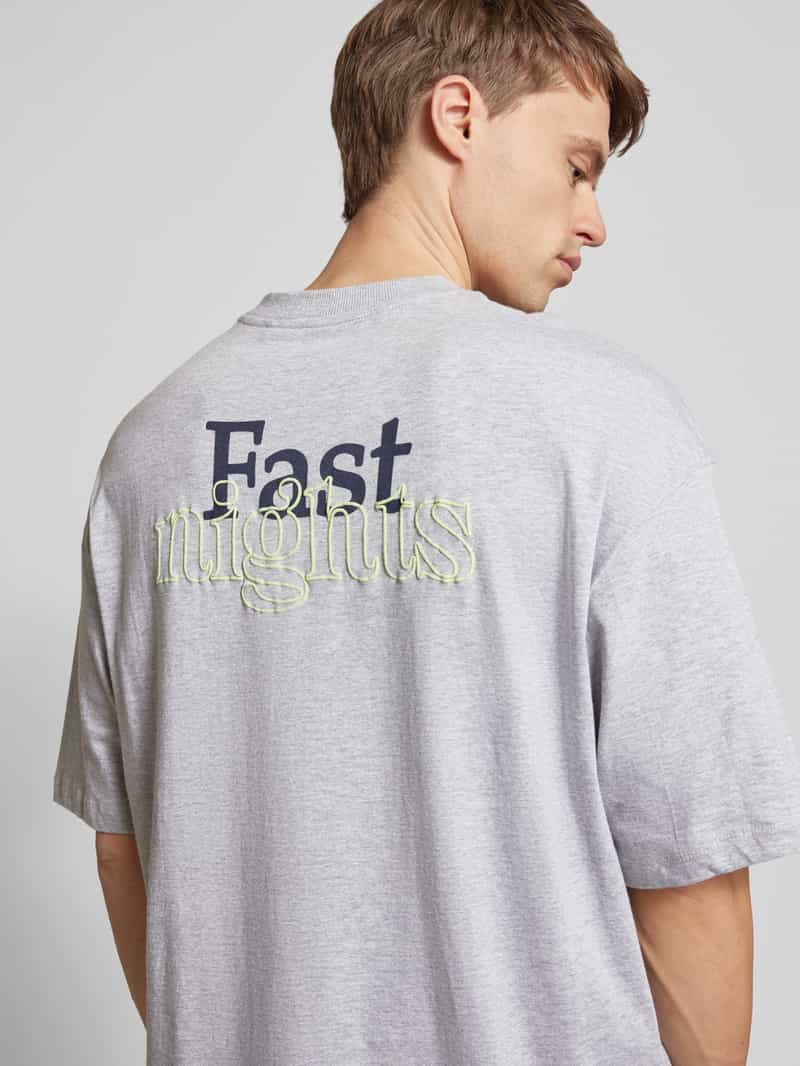 Blend Oversized T-shirt met labelstitching model 'JAIDEN'