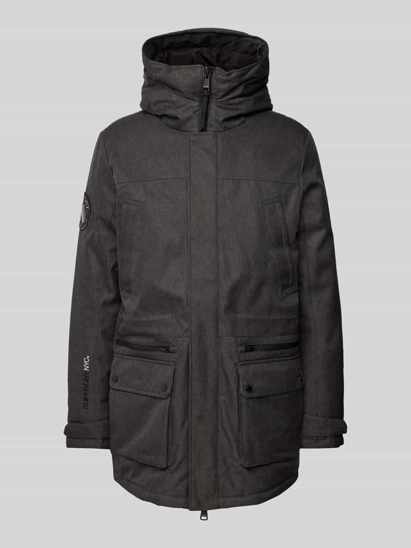 Superdry Parka met labelstitching model 'City Tweed'